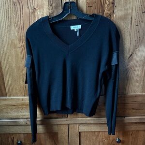 Parker Black V-Neck Knit Top